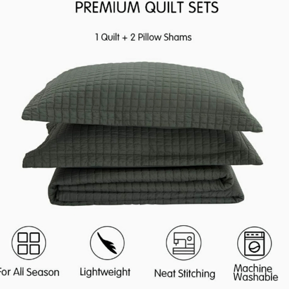 🆕⭐Boho Olive green quilted comforter set - Picture 6 of 9